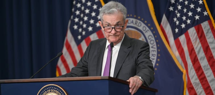 Federal Reserve Chairman Jerome Powell speaks during a news conference after a Federal Open Market Committee meeting in Washington, D.C., July 26, 2023