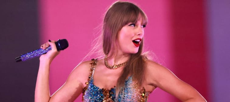 Taylor Swift performs during her Eras Tour at Sofi stadium in Inglewood, California, August 7, 2023.