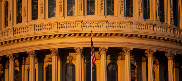 Sunlight his the U.S. Capitol dome in Washington, D.C., Nov. 30, 2023