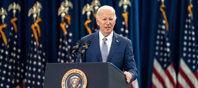 U.S. President Joe Biden speaks on his economic plan for the country at Abbot's Creek Community Center on January 18, 2024