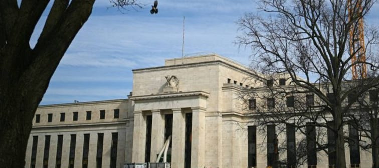 A view of the US Federal Reserve in Washington, DC on March 18, 2024.