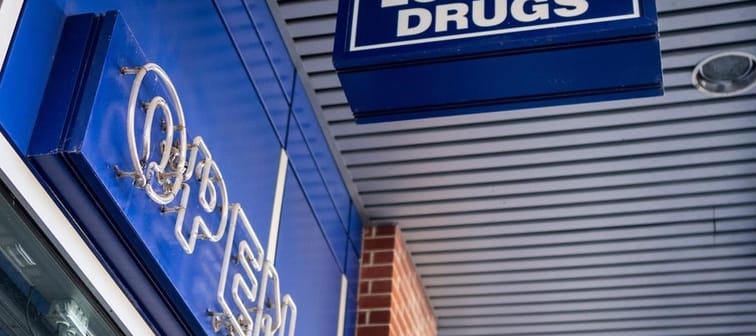 The open sign at a London Drugs is turned off in Vancouver on Monday, April. 29, 2024. London Drugs is gradually reopening its stores across Western Canada, with dozens reopening, about a wee