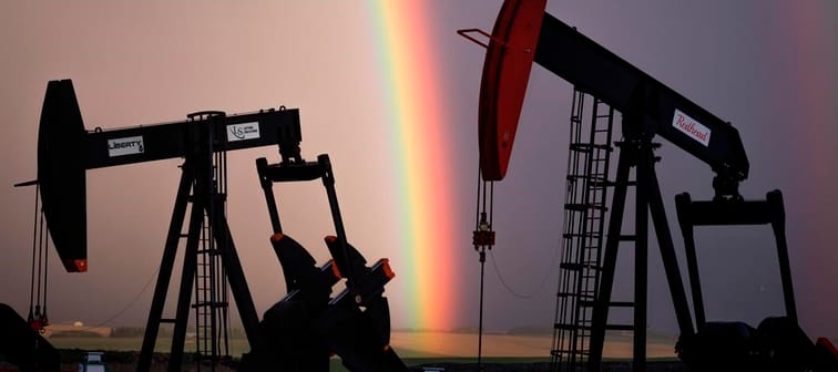 A new survey shows nine out of ten Canadian energy sector executives believe oil prices will remain strong for the next three to five years. Pumpjacks draw out oil and gas from wells near Cal