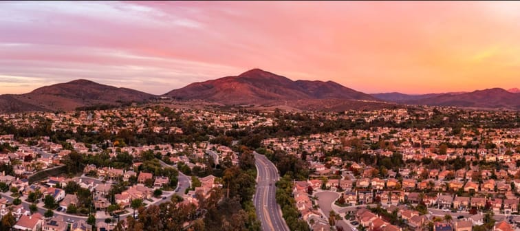 Eastlake Chula Vista in San Diego County. San Miguel Mountain in distance.