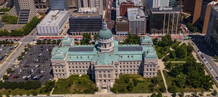 The Indiana Statehouse in Indianapolis.