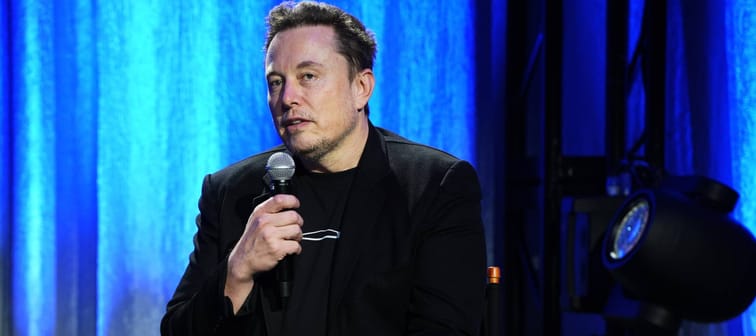 Elon Musk speaks at The Prostate Cancer Foundation (PCF) Annual Hamptons Gala at Parrish Art Museum on August 24, 2024