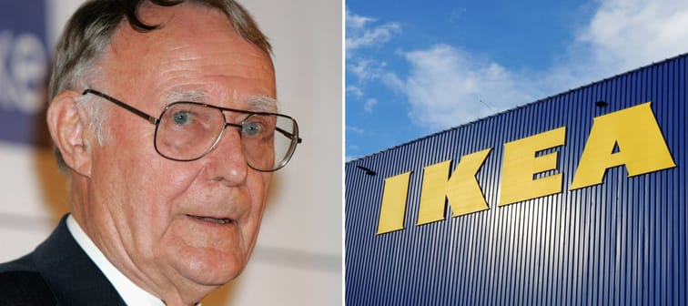 Left: Ingvar Kamprad Right: IKEA storefront