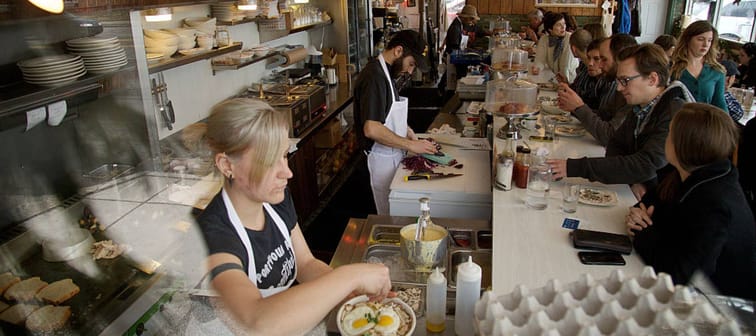 Rose's Fine Food restaurant is seen on December 29, 2015 in Detroit, Michigan.