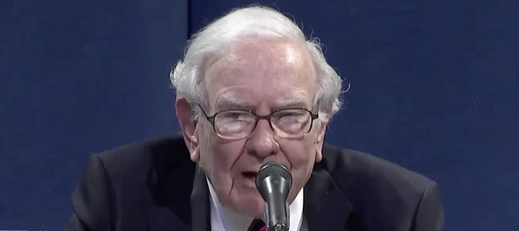 Warren Buffett speaks during 2020 Berkshire Hathaway annual meeting.