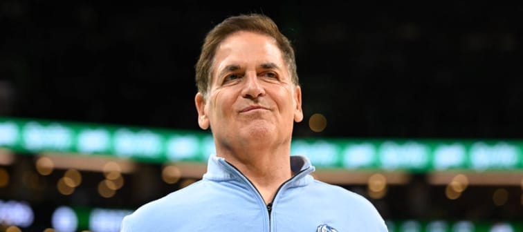 Mark Cuban in a Dallas Mavericks sweater