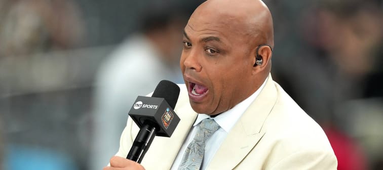 Charles Barkley on air before the NCAA national championship game between the Purdue Boilermakers and the Connecticut Huskies at State Farm Stadium in Glendale, Arizona, April 8, 2024.