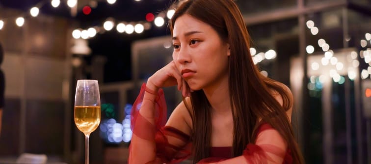Woman on bad date.