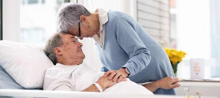 elderly couple, sick patient