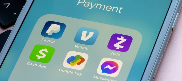 Payment app icons on an iPhone