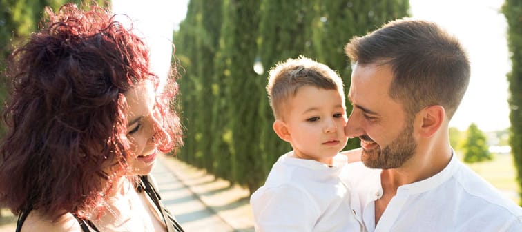 Family enjoying a sunny day outdoors