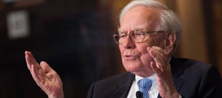 : Warren Buffett, chairman of the board and CEO of Berkshire Hathaway, speaks in Gaston Hall at Georgetown University, September 19, 2013.