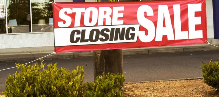 Salem, Oregon - August 23, 2017:  Sign, store closing, going out of business, big sale