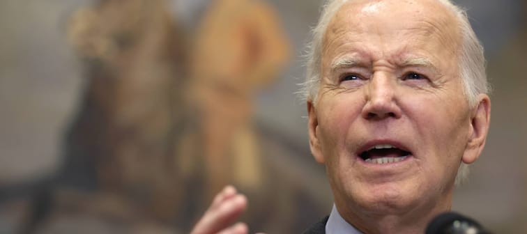 U.S. President Joe Biden speaks during an event at the Roosevelt Room of the White House in Washington, D.C., Jan. 10, 2025.