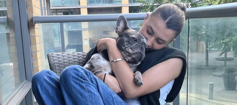 Victoria Vesovski with Liam, her beloved English Bulldog.