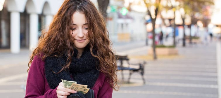Woman with cash