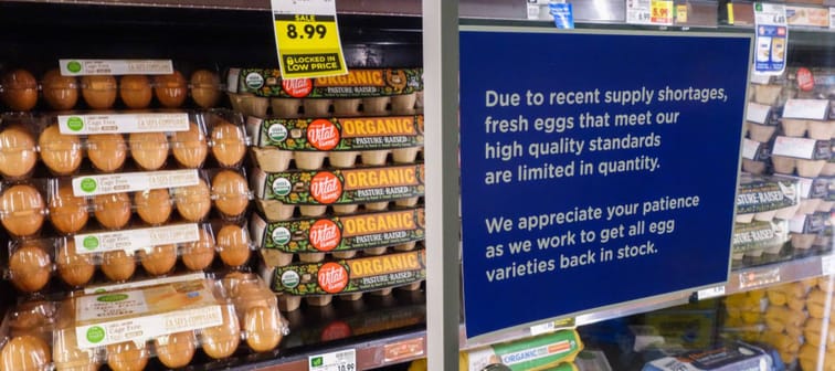 Avian flu is driving a shortage of eggs and high prices nationwide.