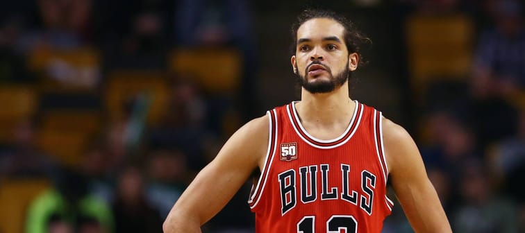 Joakim Noah of the Chicago Bulls during a game against the Boston Celtics at TD Garden in Boston, Massachusetts, Dec. 9, 2015.