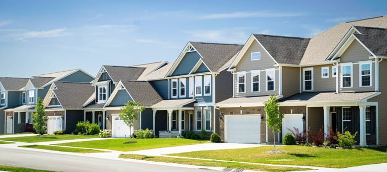 Row of homes in the midwest