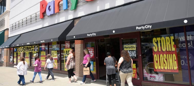 Shoppers seek closeout sale discounts at Party City