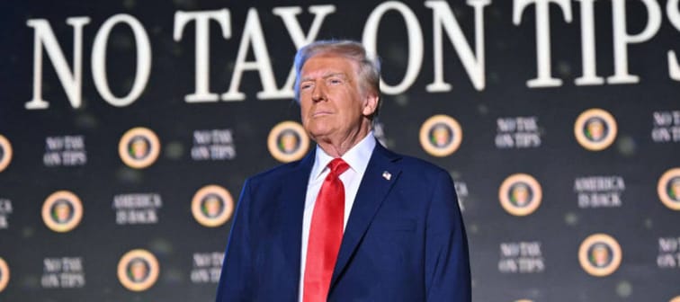 Donald Trump speaking in Las Vegas.