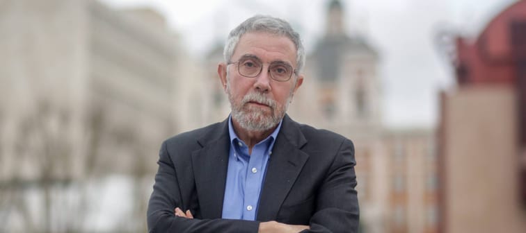 Paul Krugman poses for a photo in Madrid, Spain, Feb. 17, 2020.