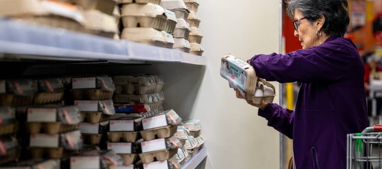 Woman shopping for eggs