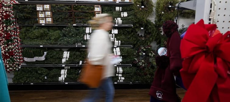 Holiday decorations are displayed at a store on Wednesday, Nov. 1, 2023, in Charlotte, N.C. A holiday spending plan is always a good idea, but as inflation pushes the cost of everything up an