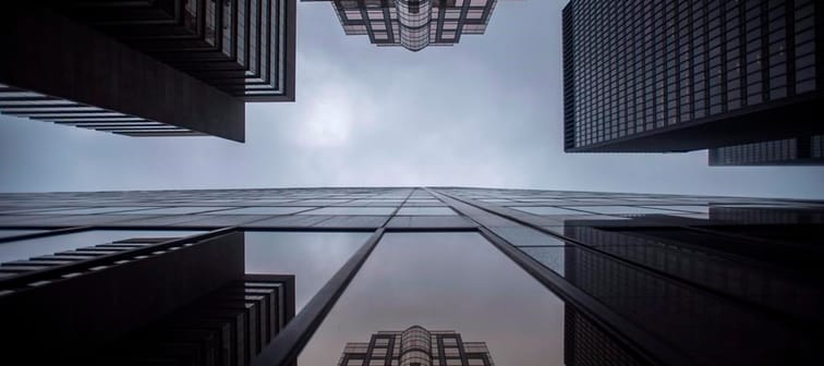 The federal banking regulator is keeping its domestic stability buffer steady at 3.5 per cent. Bank buildings are photographed in Toronto's financial district on June 27, 2018. 