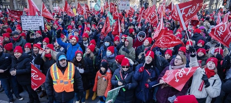 Statistics Canada says real gross domestic product grew 0.6 per cent in January, helped by the resolution of public sector strikes in Quebec in November and December. Striking teachers and th