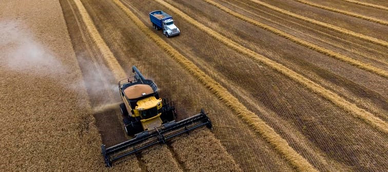 Major water users in southern Alberta have agreed to curb their water consumption if there's a severe drought this spring or summer. A wheat crop is harvested near Cremona, Alta., Tuesday, Se