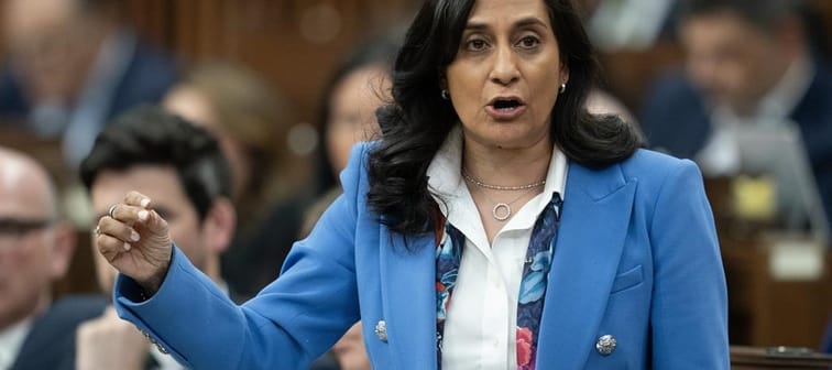 Treasury Board President Anita Anand says Canada has to take a "nuanced" approach to shrinking its public service in order to protect some of its tech worker ranks. Anand rises during Questio