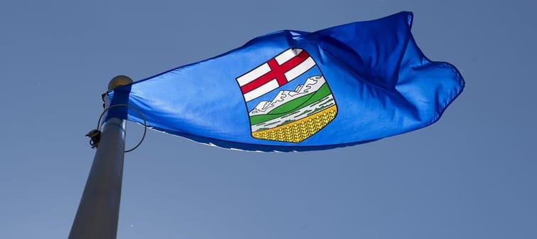 Alberta is appealing a judge's ruling that ordered the release of internal documents on coal mining in the province's Rocky Mountains. Alberta's provincial flag flies in Ottawa on Monday July