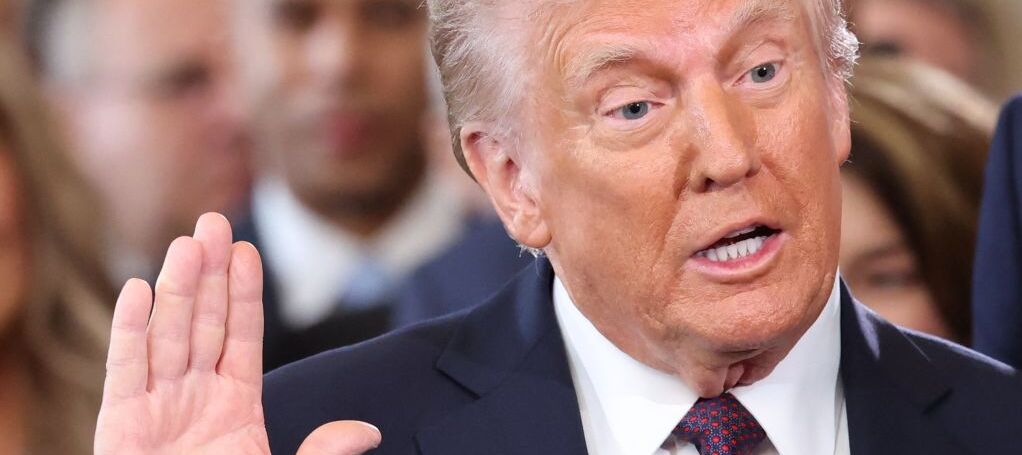 Donald Trump is sworn in as the 47th president of the United States by Chief Justice John Roberts during the 60th Presidential Inauguration.