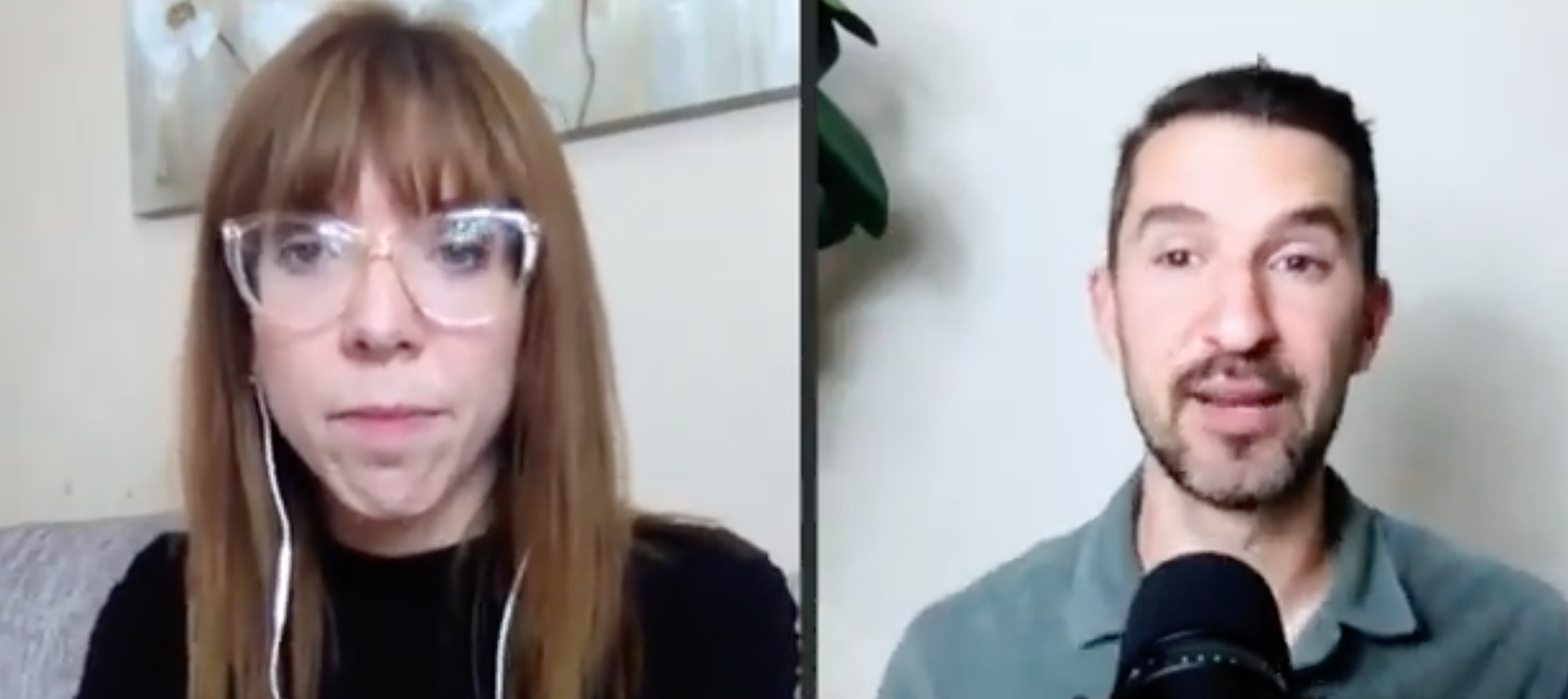 Alex and Jackie are featured side by side, a couple who called into Ramhit Sethi's show to get advice on how to handle their debt.