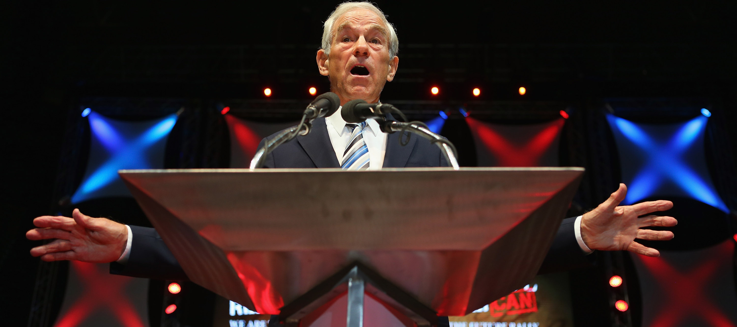 Ron Paul speaks during a rally in 2012.