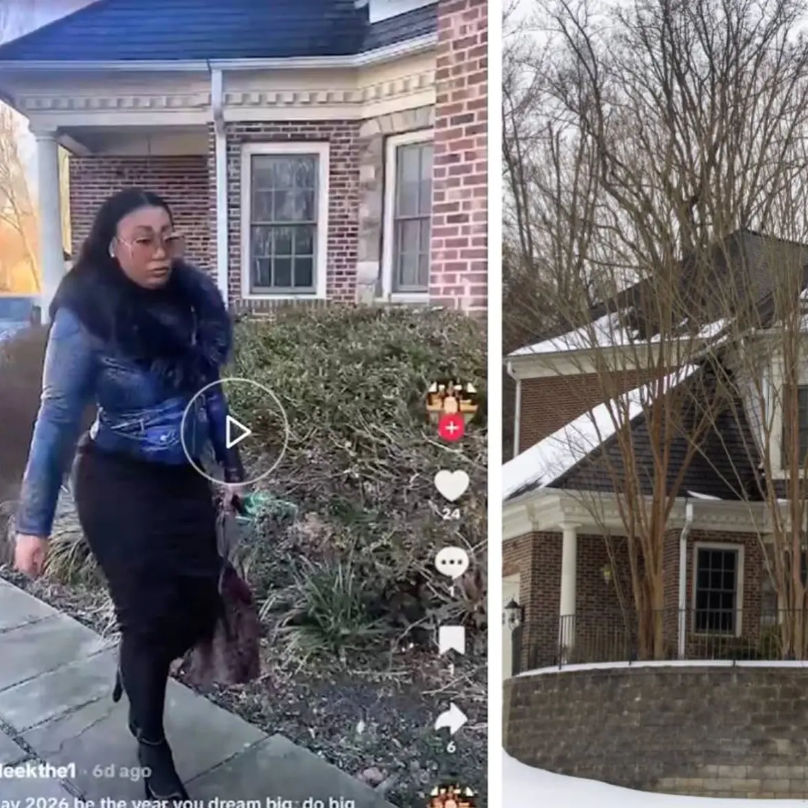 Alleged squatter Tamieka Goode and the $2.3M Bethesda, Maryland home she had allegedly taken up residence in.