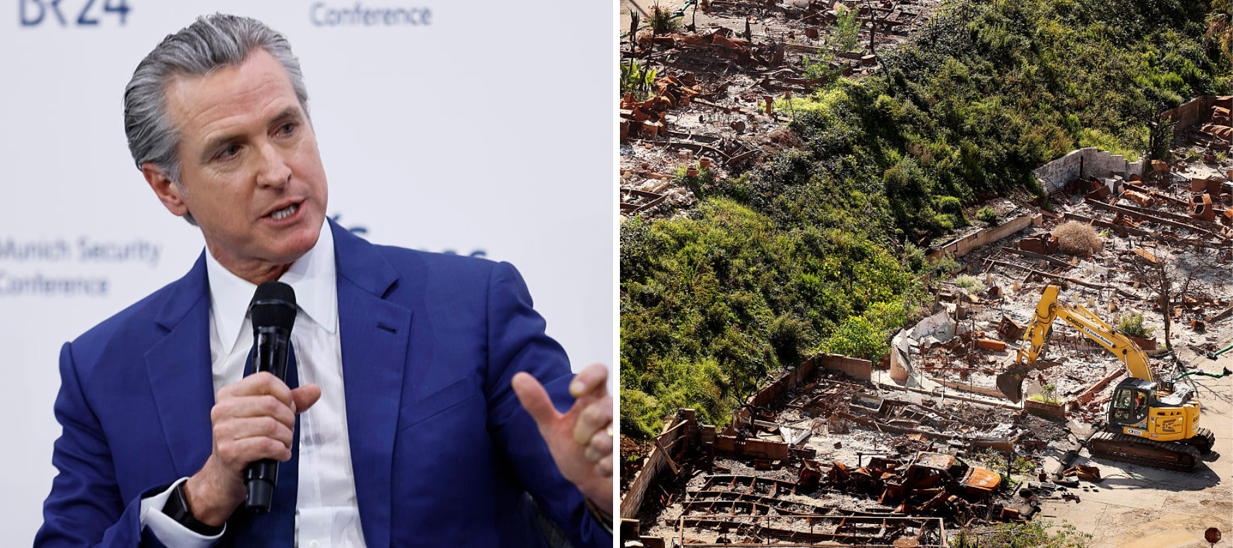 Gavin Newsom and leveled LA homes.