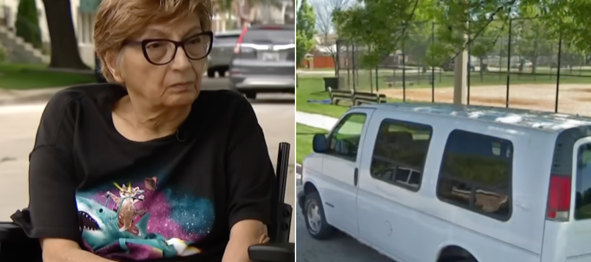 Chicago resident Andrea Santiago speaking to reporters about having her wheelchair-accessible van towed and sold to scrappers by the city.