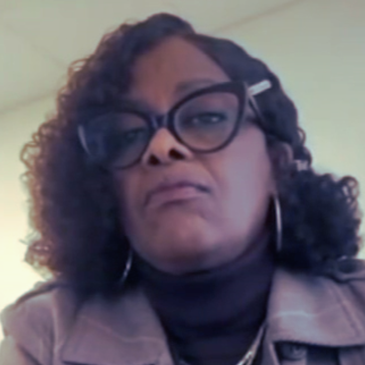 A side-by-side image of a woman who was scammed out of $1M and a man extending a rose toward the camera.