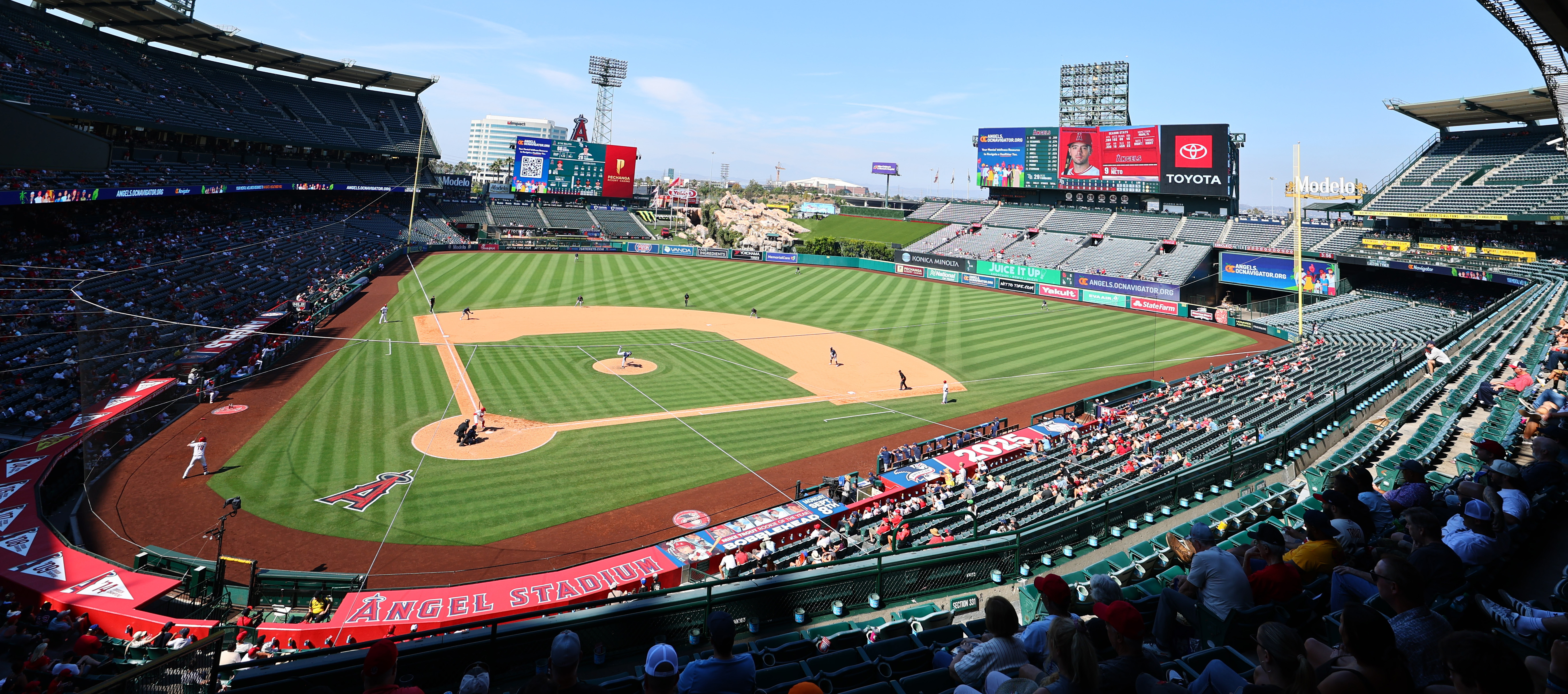 A general view of Angels Stadium in Anaheim, California.
