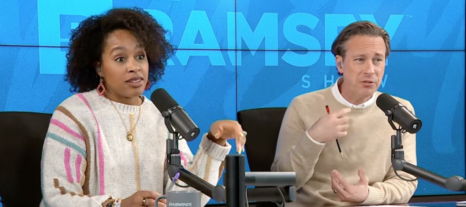 Ramsey Show hosts Jade Warshaw and Ken Coleman react with shock when talking to a caller who isn't happy with how her daughter plans to spend $24K gift for wedding.