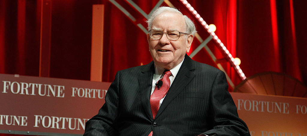 Warren Buffett speaks onstage during Fortune's Most Powerful Women Summit.