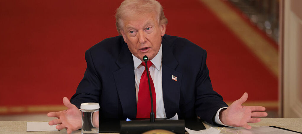 President Trump at a press conference.