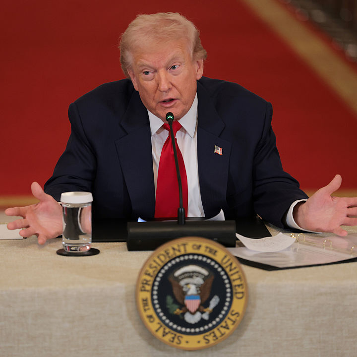 President Trump at a press conference.