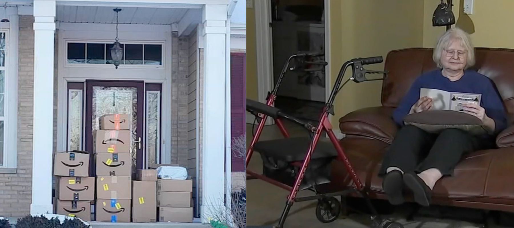 Woman and her unwanted Amazon orders